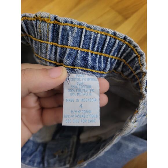 Mary-Kate and Ashley Girls Jeans Size 4 Sparkle Cuff Rhinestone Denim Pants Y2K - Picture 8 of 14